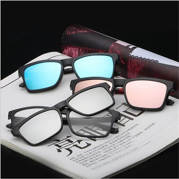 

2 in 1 magnetic clip on polarized sunglasses opical glasses frame prescription eyeglasses spectacles brand designer women men, Silver