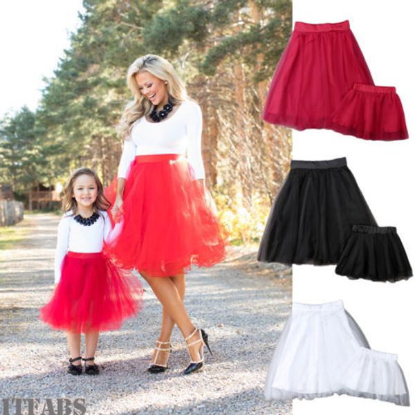 

emmababy новый бренд горячая мать дочь соответствующие чистая пряжа принцесса юбка наряды, Blue