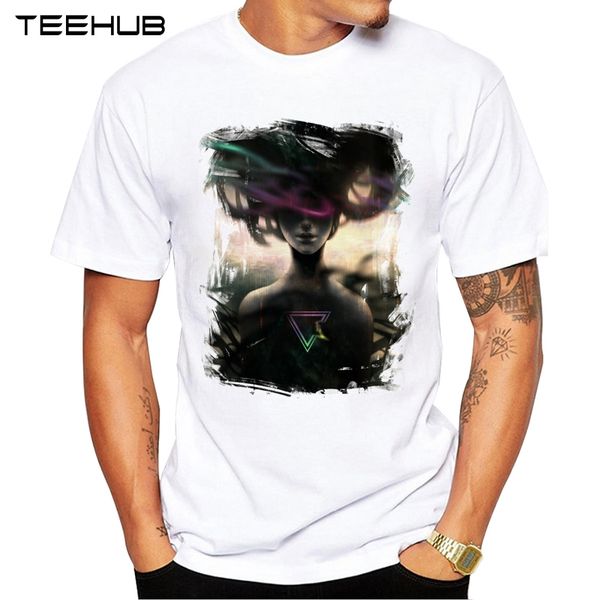 

new arrivals 2019 teehub cool design men's fashion abstract women printed t-shirt short sleeve o-neck hipster tee, White;black