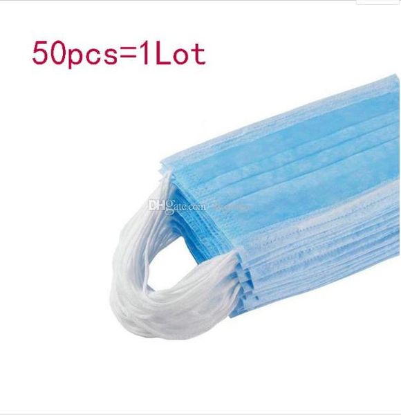 

одноразовые маски трехслойная анти-пена расплавленная выдувная тканевая маска adul by dhl бесплатная доставка защита носа дышащая 50 шт. / к