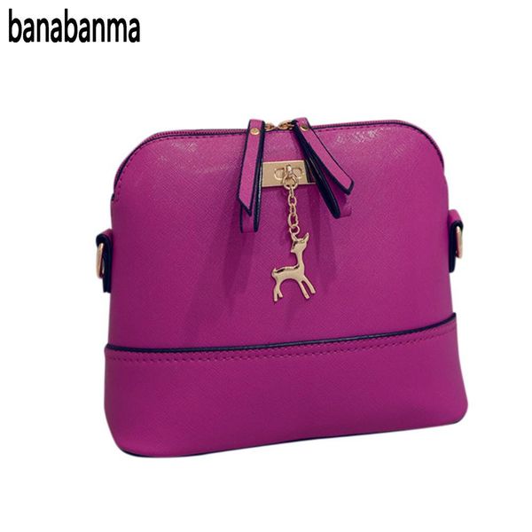 

banabanma stylish women toothpick grain cross-body bag with deer pendant pretty single shoulder bag shell messenger gift