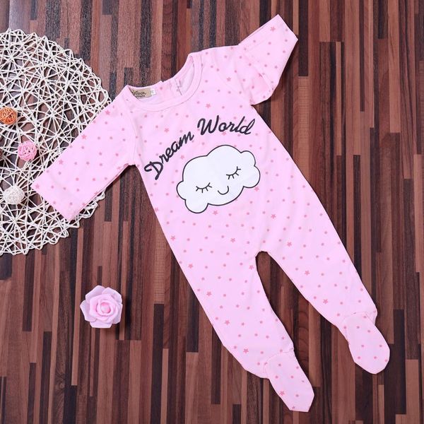 

openbeauty малыш весна осень розовые облака на один-кусок комбинезон комбинезон пижамы херема, Red