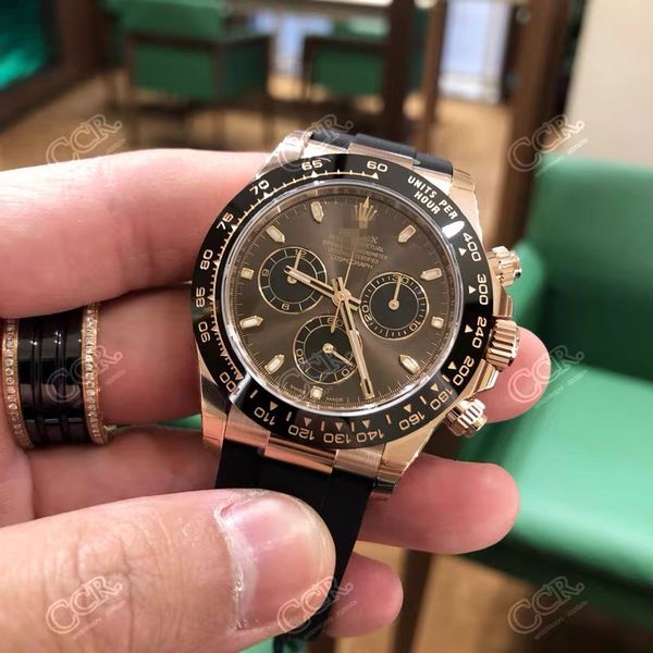 

Роскошные часы лучшие мужские 40 мм автоматические часы 116515 футляр и документы розовое золото керамика 2813 механизм авто дата мужчины погружение спортивные наручные часы