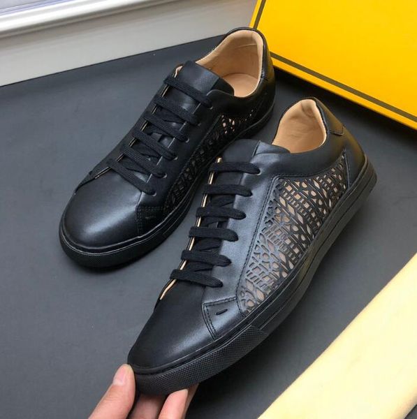 

luxury new fd mens walking dress cow leather lace up casual leisure shoes breathe sneakers size 38-44, Black