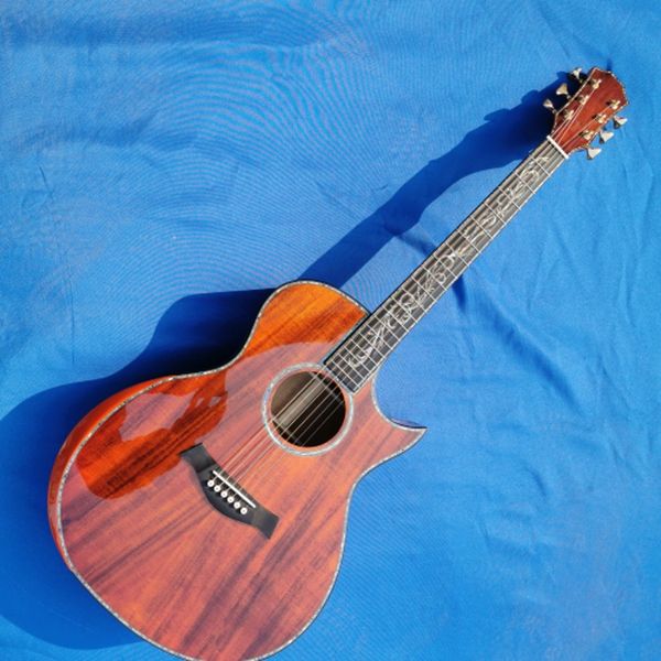 

41 inch ga barrel full koa wooden abalone shell acoustic guitar