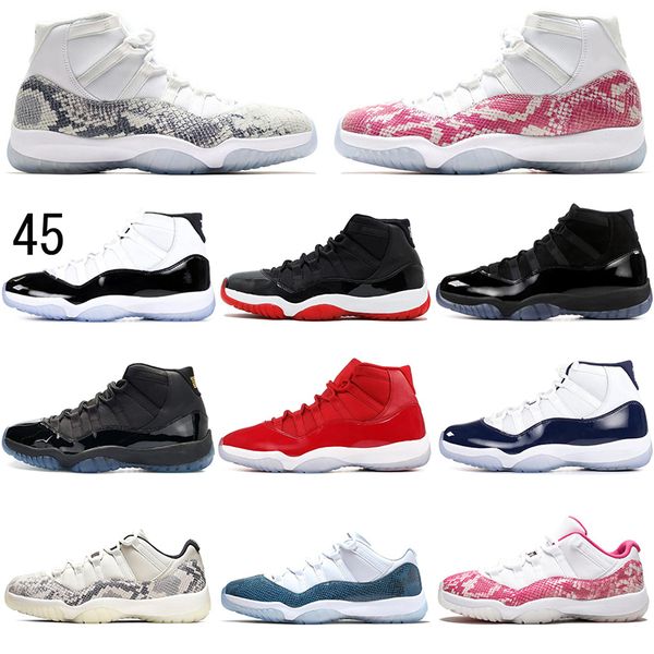 

11 11s basketball shoes men women bred concord 45 snakeskin pink gamma blue space jam designer mens trainers sports sneakers