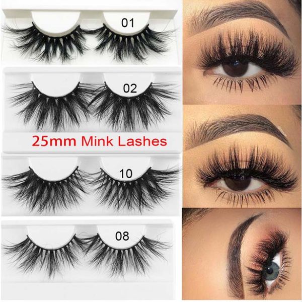

ins 25mm 5d soft mink hair false eyelashes dramatic thick long wispies lashes multilayers fluttery effect eye makeup tools