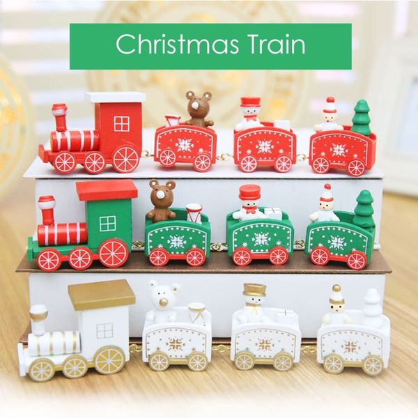 

charming children kids christmas essential gifts small size wooden train diy home decorations gift ornament
