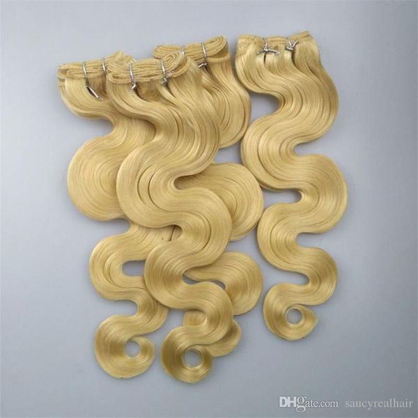 

blonde color 613# body wave hair bundles 3pcs lot 10"-30" hair weft, Black