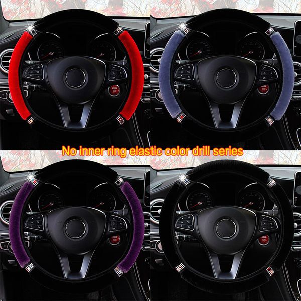 

fashion plush rhinestone steering wheel covers universal car decoration vehicle ornament v-best