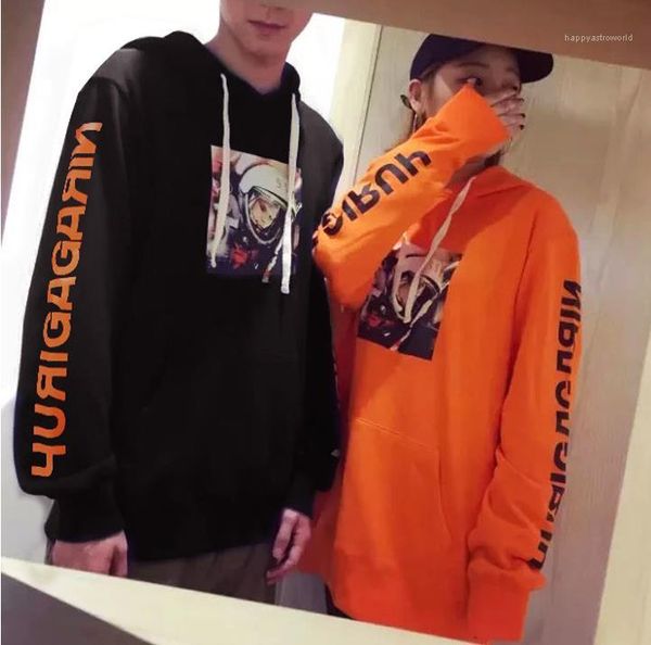 

hooded hoodies astronaut printed designer long sleeved sweatshirts ssur hiphop mens, Black