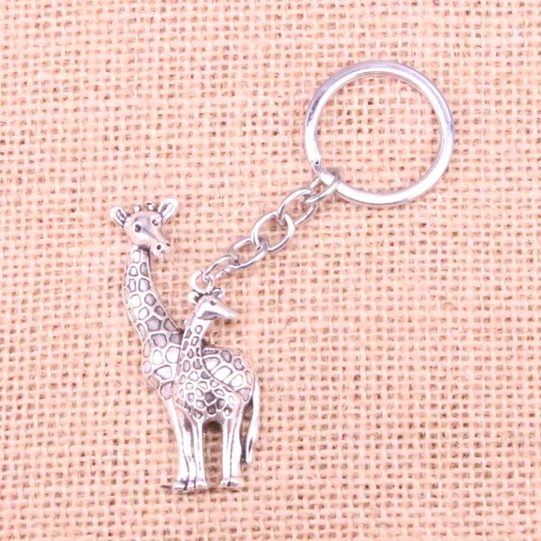 54*22mm Giraffe Hirsch Schlüsselanhänger, neue Mode handgefertigte Metall Schlüsselanhänger Party Geschenk Dropship Schmuck