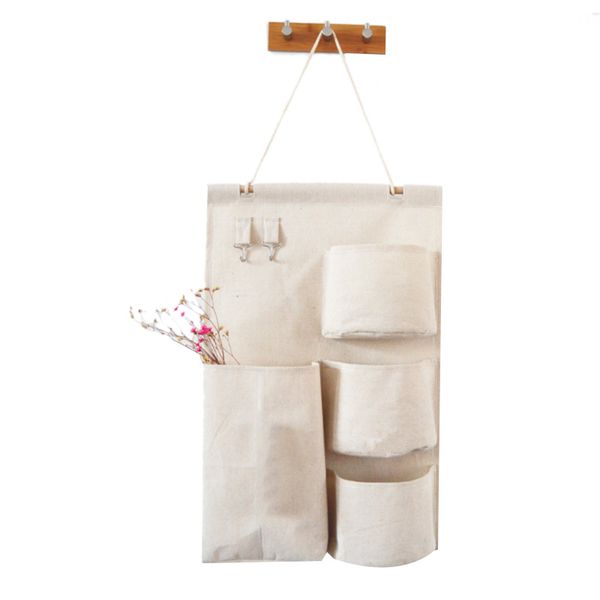 

pockets wall hanging storage bags with paper towel cotton linen pouch bedroom wall hanging home office organizer dÃ©cor