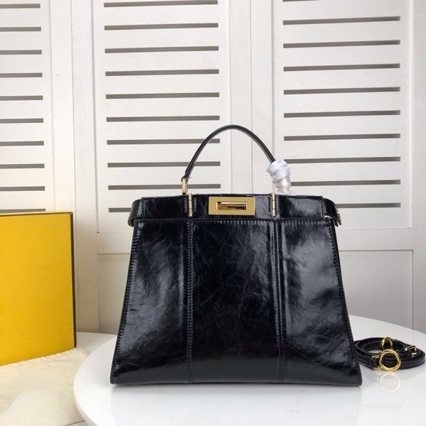 

designer luxury handbag purse genuine leather f lconlc 33cm women oil wax leather ladies purses bag purse women fashion totes