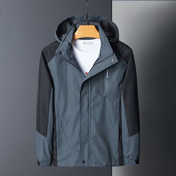 

2019 casual waterproof jacket quick drying breathable sport outdoor hiking ski coat winter jacket men hooded corta vento mujer, Blue;black