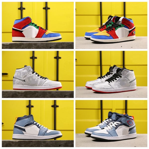 

2020 new fearless 1 mid men basketball shoes 1s blue the great facetasm silk mens trainers women designer sport sneakers