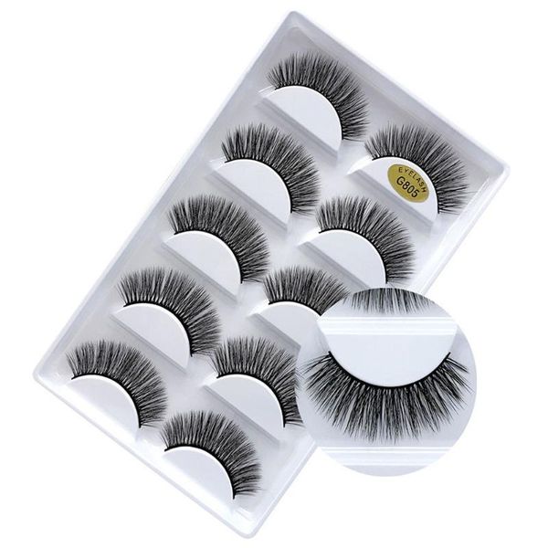 

5 pairs/box real mink 3d false eyelashes natural short winged fake eyelashes cosmetic