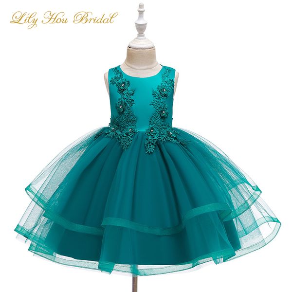 

baby girls flower kids dress for girls lace appliques tutu princess gown 2 4 6 7 8 10 years birthday party event prom dress, Red;yellow