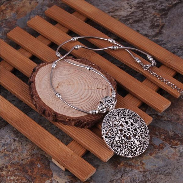 

цветок подвески колье для женщин свитер цепи, Silver