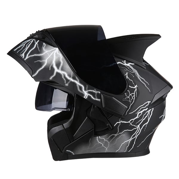 

dot approved personality motorcycle helmet flip up safety double lens full face motorcycle helmets cool