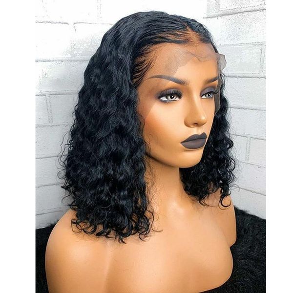 Curly Bob Wig Short Human Hair Bob Wigs For Women Natural Black