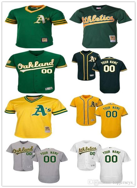 

пользовательские Окленд-2019 по легкой атлетике персонализированные Джерси #00 любое имя и номер дома зеленый белый серый Бейсбол кофта 01