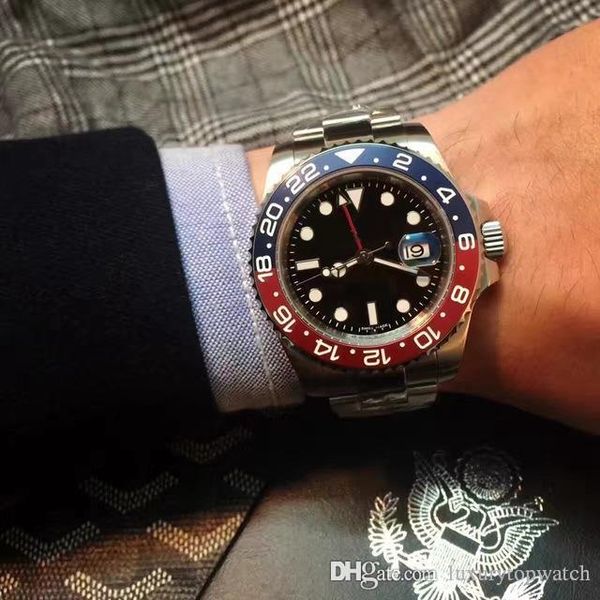 

2019 hot sale Men Watch Gmt-master II 2813 Automatic Movement 40MM Black Dial Ceramic Bezel top brand Luxury Mechanical Watch for men