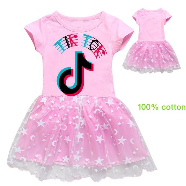 

дизайнер детской одежды девочек летние детские принцесса платье младенческой ребенка малыша девушки с коротким рукавом тик ток кружевные юбк, Red;yellow