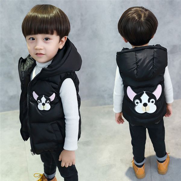 

осень и зима теплая жилет малышей дети baby boy девушка мультфильм собака куртка с капюшоном теплый толстые пальто outwear # 4s03, Blue