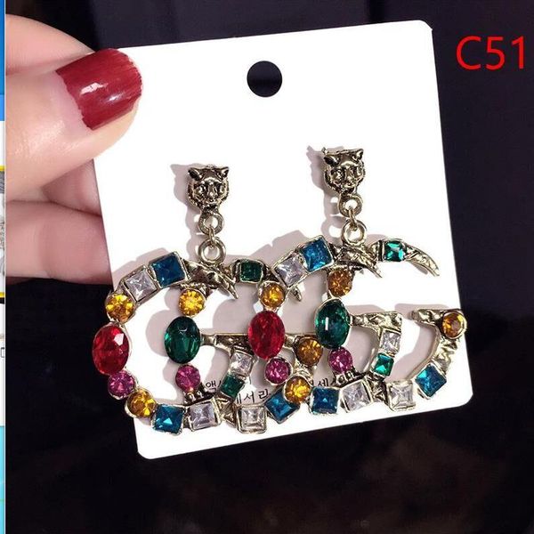 

2019 ms latest double letters earrings stud earrings gold silver brand wedding party earrings women jewelry gifts, Golden;silver