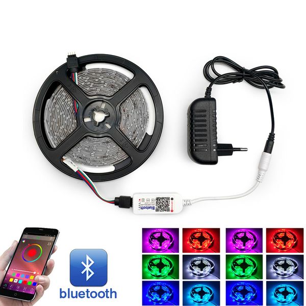 

rgb smd 5050 светодиодные полосы света водонепроницаемый rgb светодиодные ленты управления гибкие светодиодные полосы + bluetooth мобильного