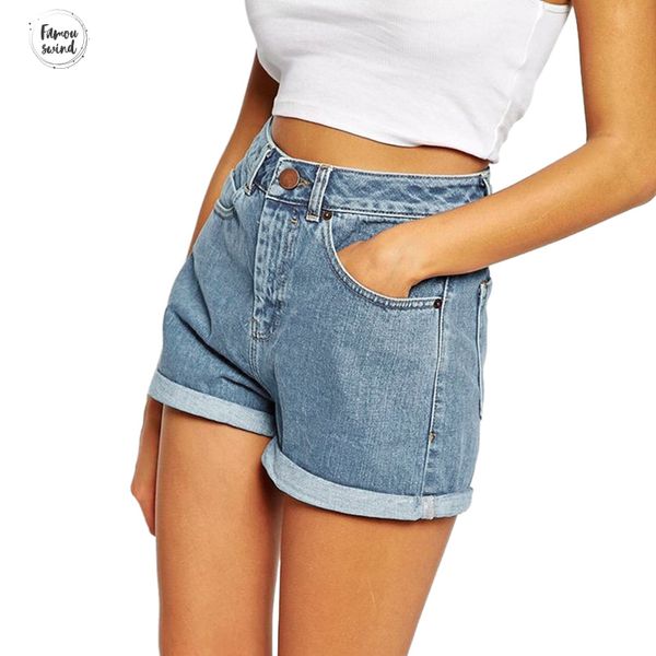 

голубые обжимной джинсовые шорты для женщин 2019 летний новый модный вскользь тонкий плюс размер ботинок высокой шорты талия, White;black