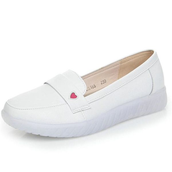 

new fashion women shoes shallow soft bottom flat shoes concise white casual comfort breathable genuine leather, Black