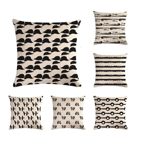 

геометрическая подушка обложки абстрактный черный и белый полосатый треугольные геометрический узор арт белье наволочки для софы крышка zy42
