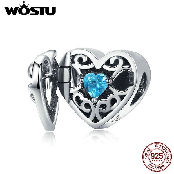 

wostu real 100% 925 sterling silver mystical stone beads fit charm bracelet & necklace pendant romantic jewelry gift cqc1053