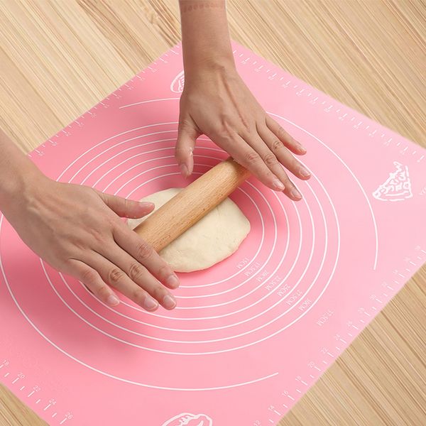 

thicken silicone kneading dough mat scale non-stick kitchen baking tool cake board large soft high temperature rolling dough pad