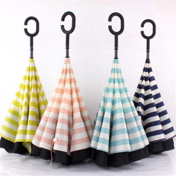 Acheter Double Parapluie Inversé Motif Marine Coupe Vent Anti Uv Parapluie Inversé Grande Poignée En C Parapluie De Plage Parasol De 944 Du