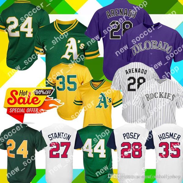 

28 Nolan Arenado Jersey Colorado 27 Trevor Story Rockies 24 35 Rickey Henderson Oakland 44 Jackson Athletics 27 Stanton 28 Posey 35 Hosmer
