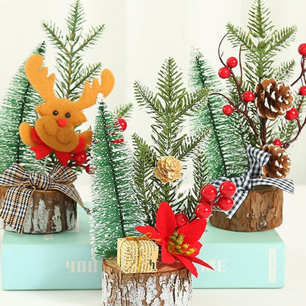 

mini christmas trees deskdecorations artificial pine tree christmas deer ornament for home festival decoration