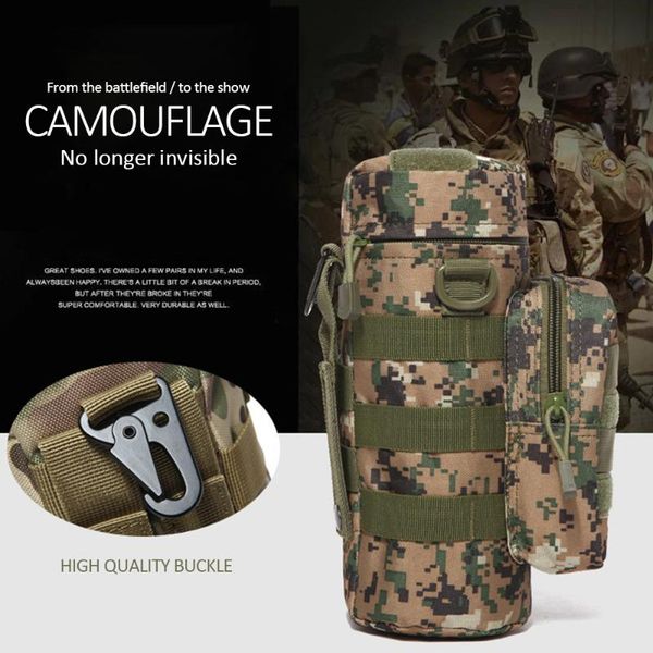 

camouflage outdoor sports bottles bag pouch tactical gear kettle waist bag for army fans climbing camping hiking kettle