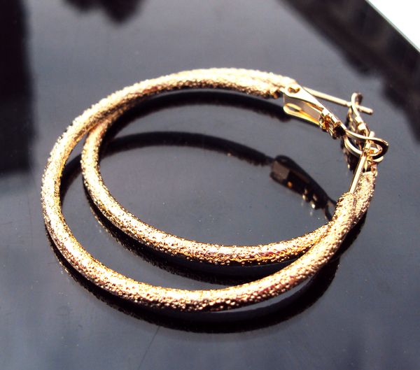 

attractive 24k solid real gold closure unique lady hoop circle earring wholesale unconditional lifetime replacement guarantee