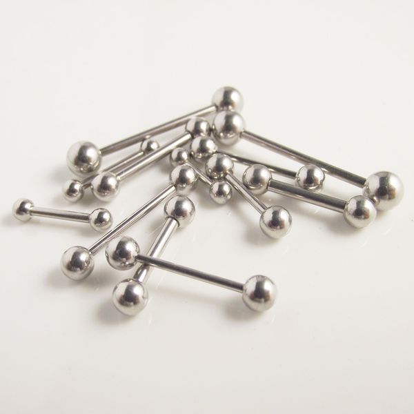

stainless steel barbell 16g labret ring tragus earring ball tongue nipple bar piercing black gold cartilage rings body jewelry, Slivery;golden
