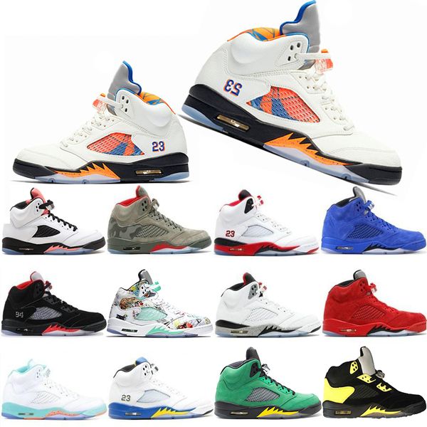 

psg olympic 5 5s mens basketball shoes wings fresh prince black white camo grey laney oreo designer shoe sports men trainers sneakers, White;red