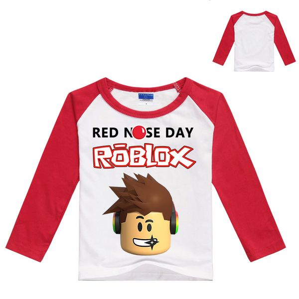 2020 Boys Girls Designer Roblox Red Nose Day T Shirts Black White - roblox t shirt for girls black
