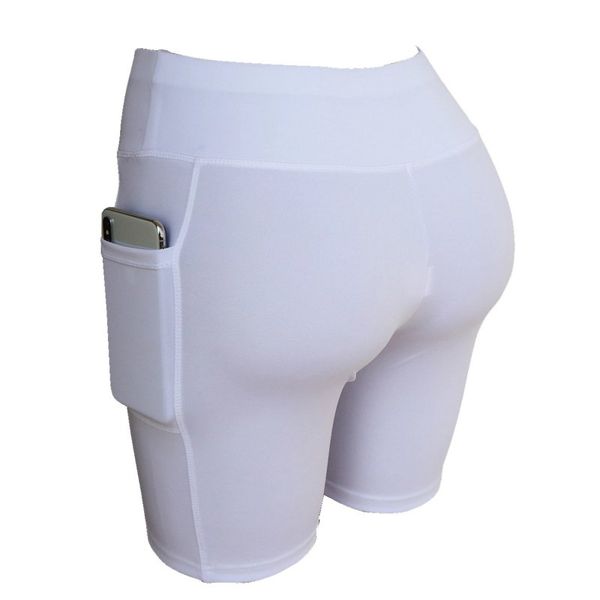 

2020 new arrival fashion new side pockets sweatpants solid color fitness running pants cozy breathable leggings shorts, White;black