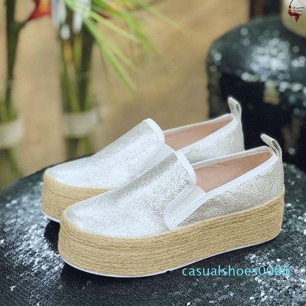 

new spring women flats shoes platform sneakers slip on flats ladies canvas shoes casual zapatos de mujer ladies c26, Black