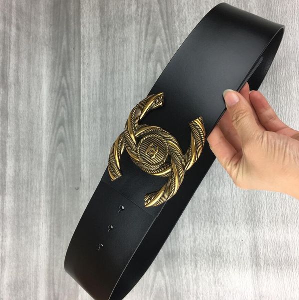 

wide 7cm 2019 new style brand designer leather belt for men and women casual fashion belt smooth buckle leather belt wholesale shi, Black;brown