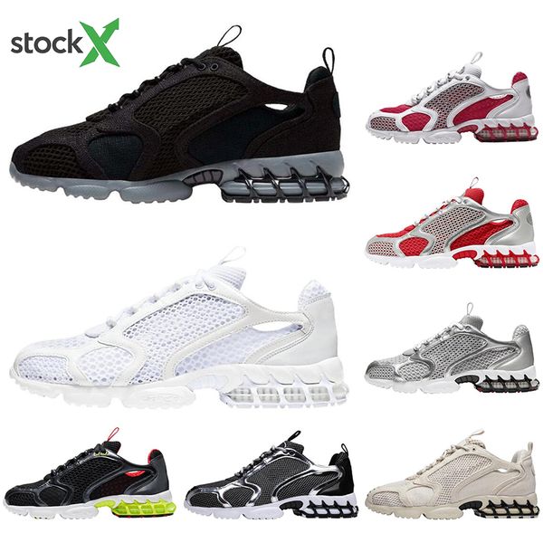 

with socks zoom spiridon caged 2 running shoes for men women fossil cool grey fashion luxury designer casual sport sneaker mens trainer, White;red