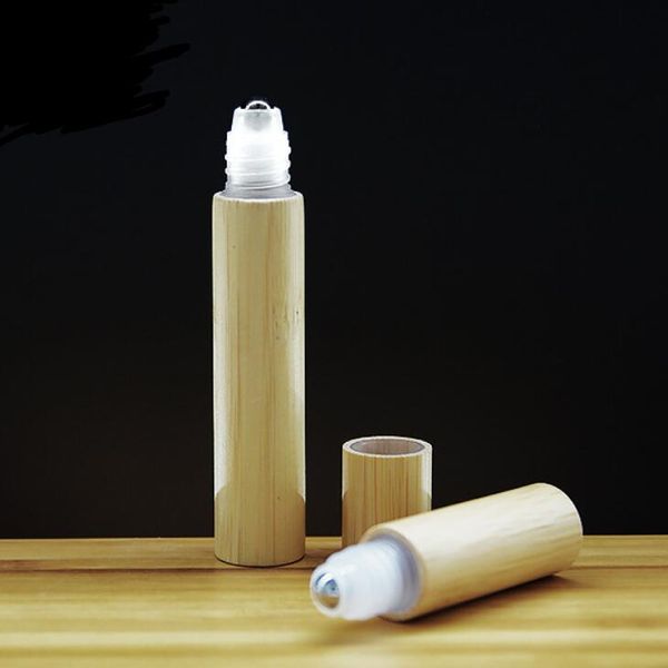 Rotolo di bambù da 15 ml su bottiglia di profumo Eyecream Container Roller Lotion Bottiglie per cosmetici per profumi Olio essenziale LX2038