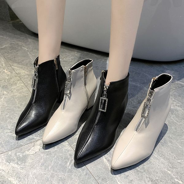 

women boots high heels women's rubber shoes rain boots-women lace up luxury designer winter footwear booties ladies stiletto, Black